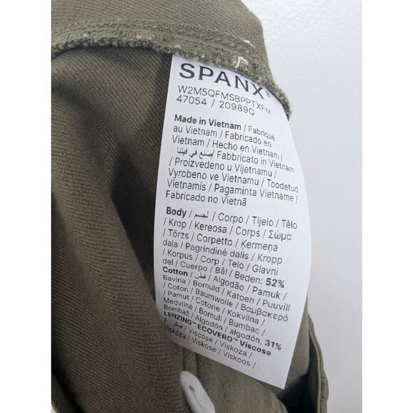 NWT Spanx Stretch Twill Cropped Wide Leg Pant in Tuscan Olive - Picture 8 of 9